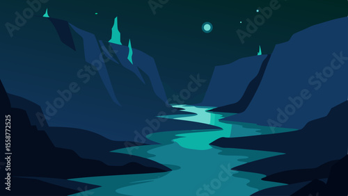 underwater scene with a deep space