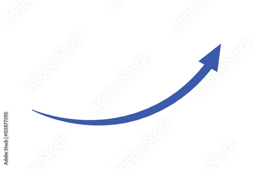 blue curve arrow icon vector on white background. flat style. arrow icon for your web site design, logo, app, UI. arrow indicated the direction symbol. curved arrow sign