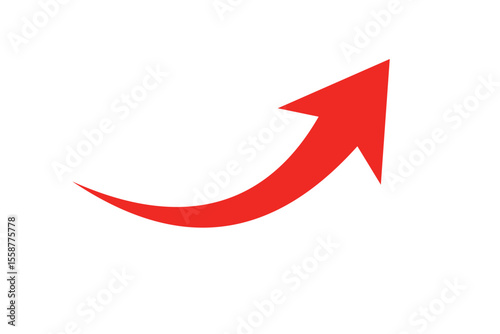 Red curve arrow icon vector. flat style. arrow icon for your web site design, logo, app, UI. arrow indicated the direction symbol. curved arrow sign 