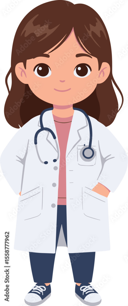 Doctor in White Coat with Stethoscope, Caring for Patients in Hospital, Illustrative Healthcare Scene Captured in Bright Environment, Compassionate Medicine Perspective