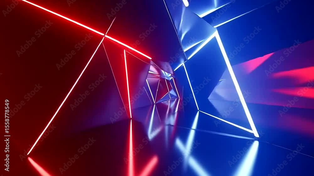 Neon Lights Abstract Tunnel Animation