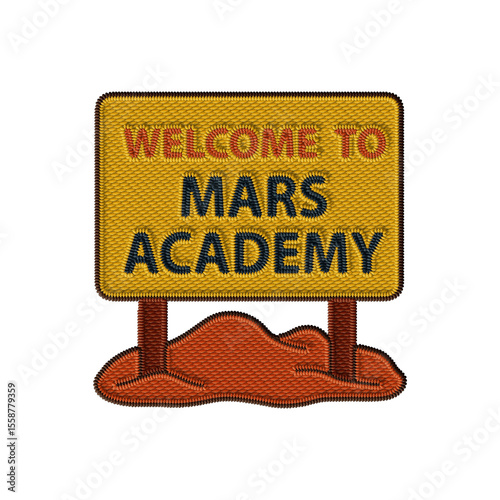 Retro space school sign 