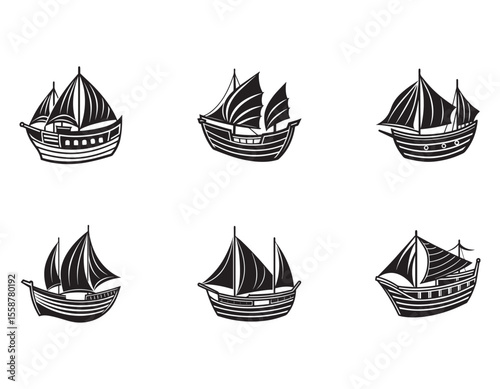 Vintage Sailing Ship Illustration Nautical Vessel Graphic Design	
