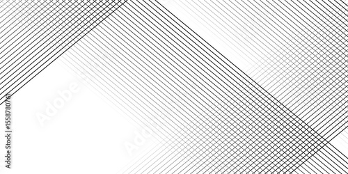 Horizontal line pattern. From thin line to thick. Parallel stripe. Black streak on white background. Straight gradation stripes. Abstract geometric patern.