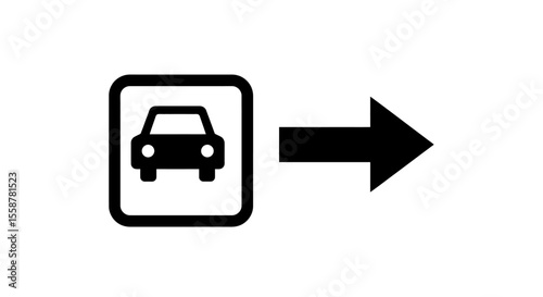parking sign. printable sticker for car parking zone. vector illustration. 