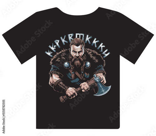 Viking Warrior with Axe T-shirt Design