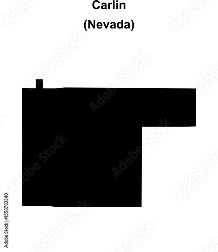 Carlin (Nevada) blank outline map