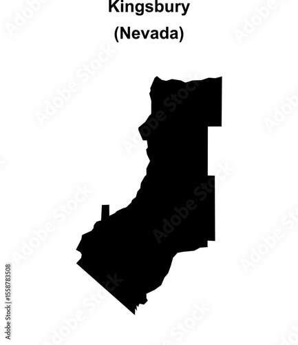 Kingsbury (Nevada) blank outline map