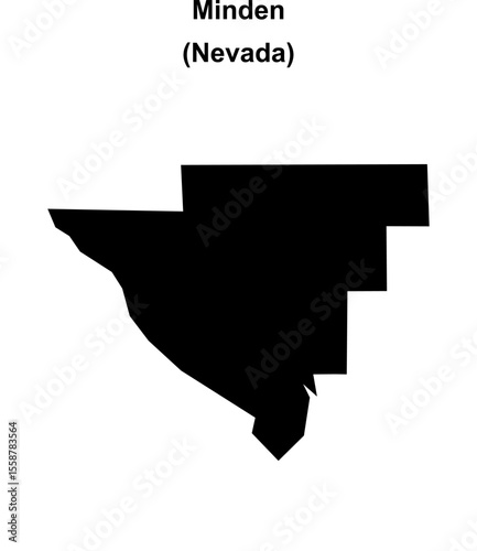 Minden (Nevada) blank outline map