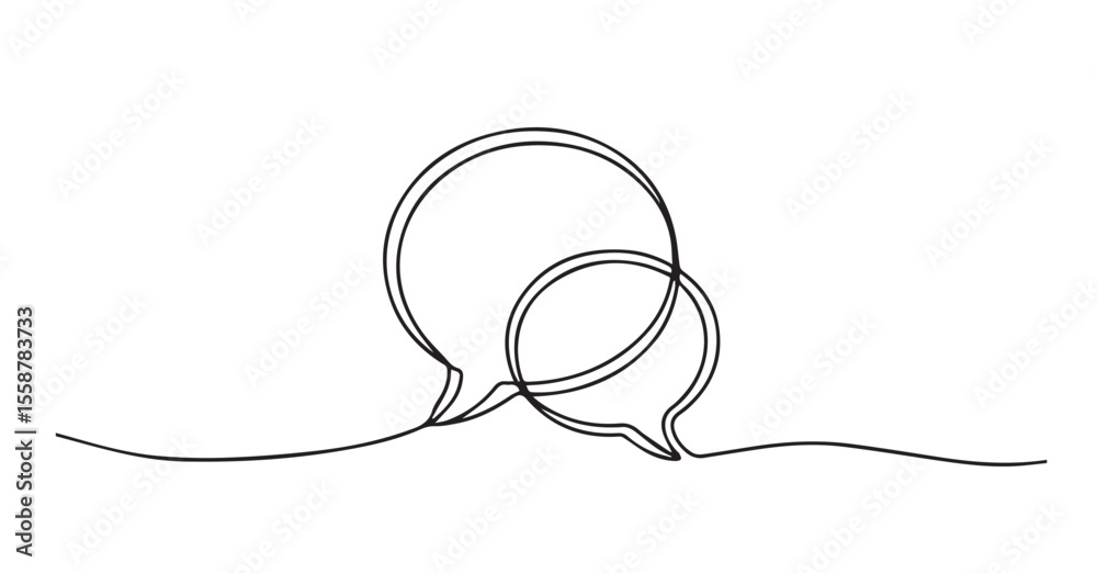 Obraz premium Two overlapping speech bubbles communicating ideas communication dialogue