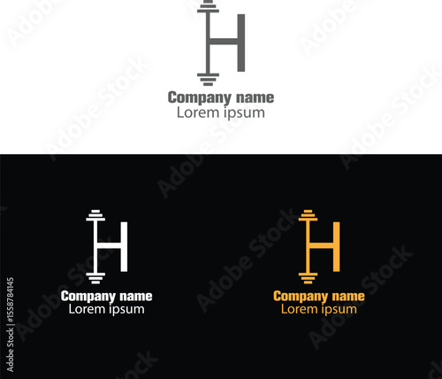 H Fitness logo design