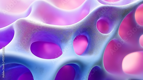 Abstract organic structure with glowing holes