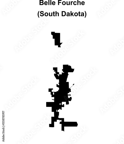 Belle Fourche (South Dakota) blank outline map