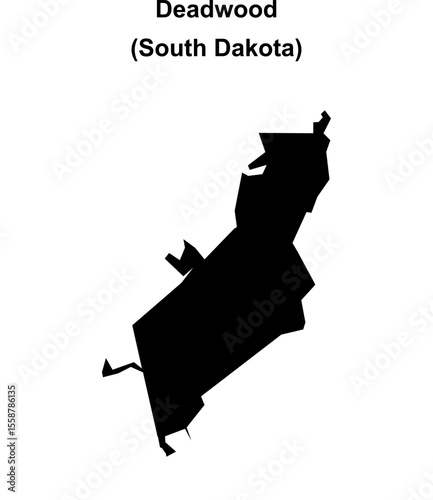 Deadwood (South Dakota) blank outline map