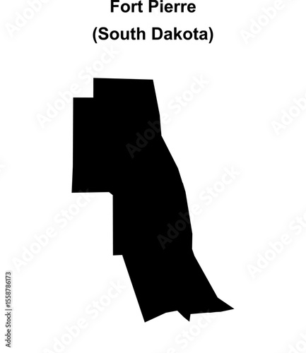 Fort Pierre (South Dakota) blank outline map