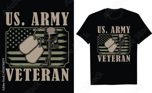 Us. Army Veteran - Veteran T-Shirt Design, Respectful Designs For Army, Navy, Marines, And Air Force