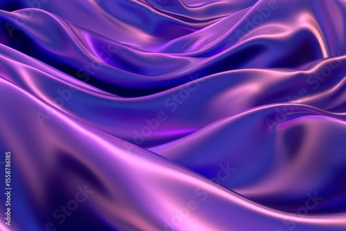 Wallpaper Mural Abstract Iridescent Flowing Fabric with Gradient Wave Formations in Blue and Purple Tones Torontodigital.ca