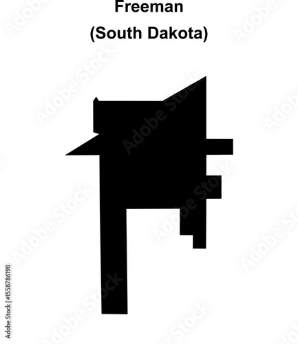 Freeman (South Dakota) blank outline map