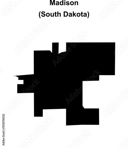 Madison (South Dakota) blank outline map