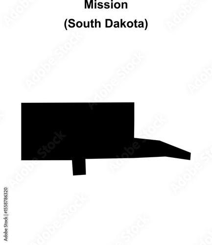 Mission (South Dakota) blank outline map