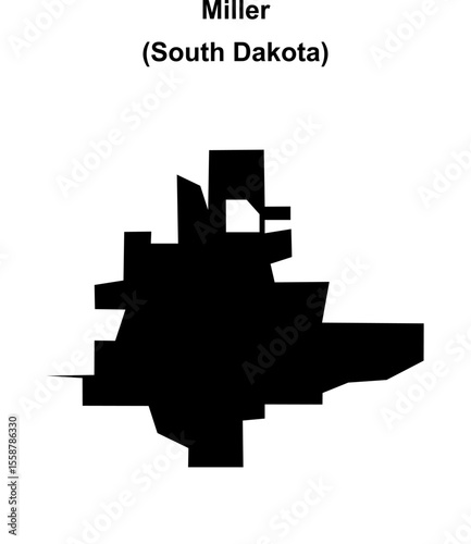 Miller (South Dakota) blank outline map
