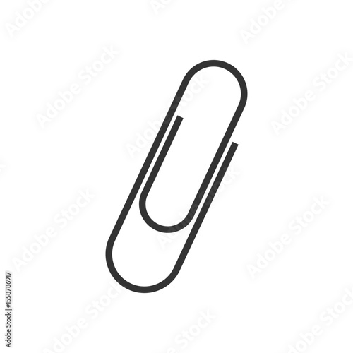 Paper clip graphic icon. Paper clip isolated sign on white background. Vector illustration 
