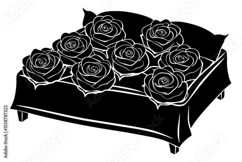 bed and pillows