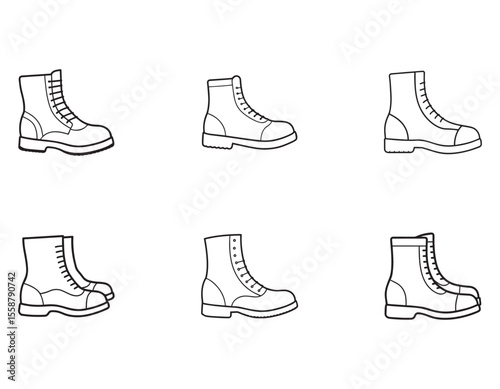 	
Classic Ankle Boots A Simple Line Drawing Illustration	
