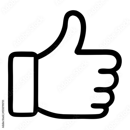 Simple Outline Hand Symbol Thumbs Up Gesture Like Icon Design