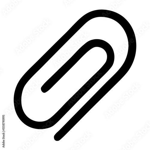 Minimalist Line Art Paper Clip Stationery Office Supply Icon