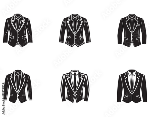 Classic Men's Suit Illustration Formal Wear, Business Attire, Sharp Style, Elegant Design, Professional Image	
