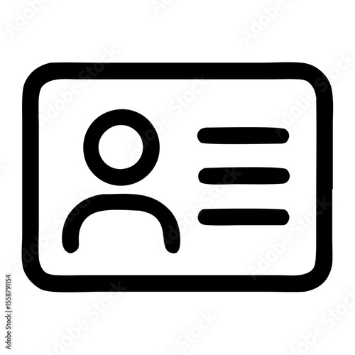 Simple Line Art Identification Card Symbol Element Icon Graphic