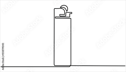 Lighter Continuous one line drawing illustration. abstract line art illustration. Continuous line drawing. Lighter. Black isolated on white background. Hand drawn vector illustration. 