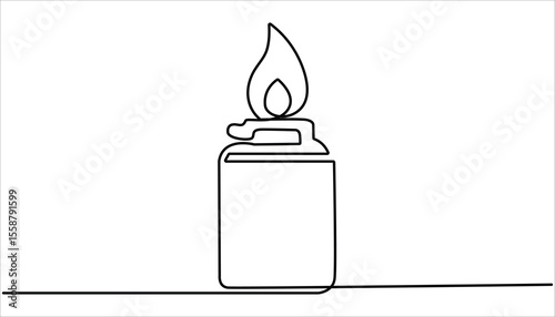 Lighter Continuous one line drawing illustration. abstract line art illustration. Continuous line drawing. Lighter. Black isolated on white background. Hand drawn vector illustration. 