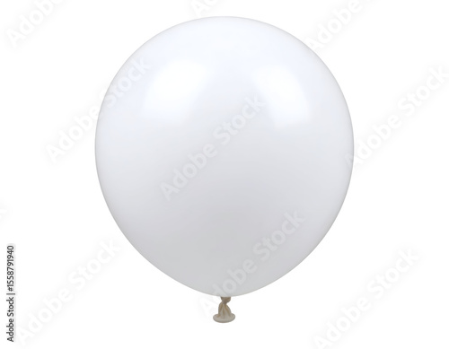 A smooth, bright white balloon gleams softly, ready for festive decorations or a special event.