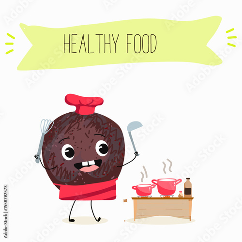 Cherry, fruit, dogwood, cornelian, cornus, funny cheerful characters. Vector hand drawn  illistration.