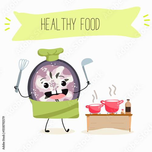 Cherry, fruit, dogwood, cornelian, cornus, funny cheerful characters. Vector hand drawn  illistration.