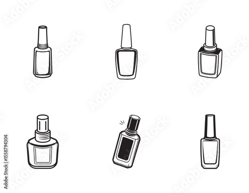 Nail Polish Bottle Illustration Vector Graphic for Manicure, Pedicure, and Beauty Designs	
