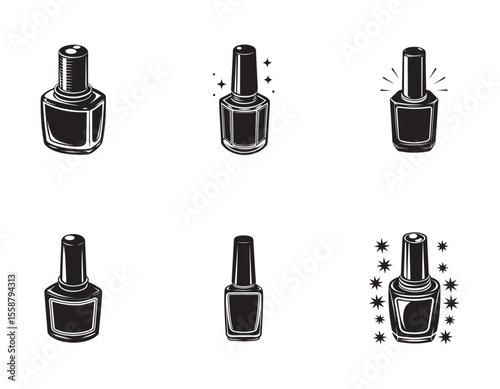 Nail Polish Bottle Illustration Vector Graphic for Manicure, Pedicure, and Beauty Designs	
