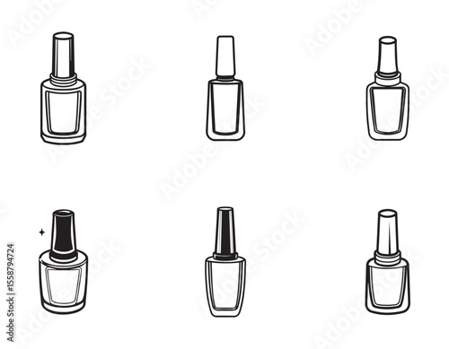 Nail Polish Bottle Illustration Vector Graphic for Manicure, Pedicure, and Beauty Designs	
