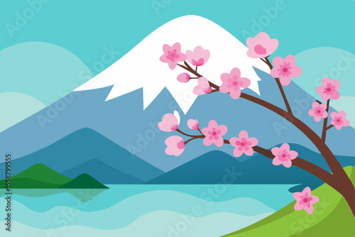 Pink cherry blossoms adorn trees, transforming the spring landscape with their beautiful floral design