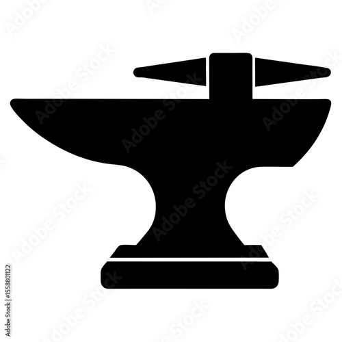 Blacksmith anvil tool equipment metalwork silhouette vector illustration