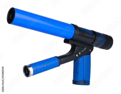 This sleek blue and black professional-grade caulking gun is designed for efficient sealant application.