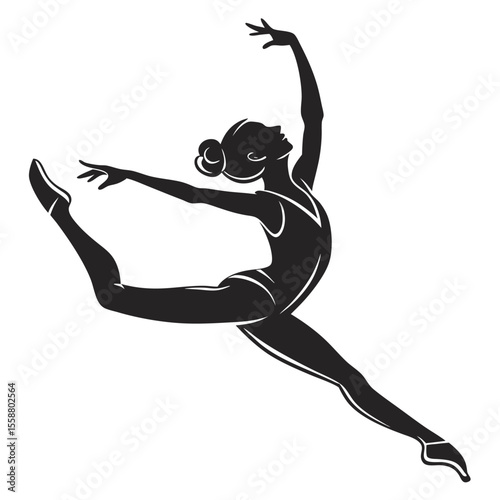 Dynamic Silhouette of a Graceful Gymnast in Motion