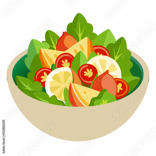 Fresh Chicken Salad Banner Featuring a Delicious and Healthy Meal on a Clean White Background Advertisement Design