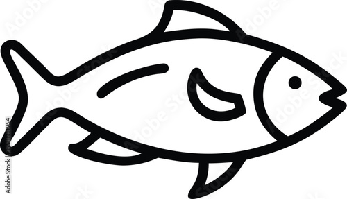 Fish icon vector for seafood fishing and marine visuals