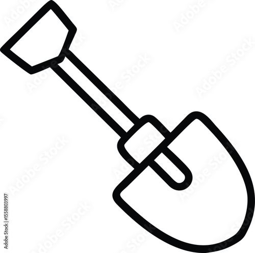 Shovel icon vector for gardening tools and outdoor equipment