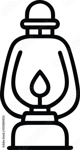 Kerosene lamp icon vector for vintage and lighting themes