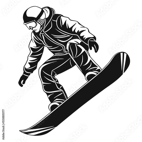 Snowboarder in Action: A Bold Vector Graphic
