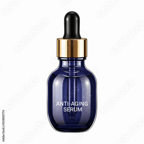 Deep Navy Blue Boston Round Dropper Bottle
